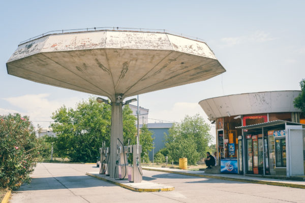 brutalist petrol station bosnia herzegovina