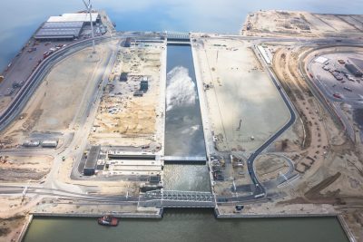 Kieldrechtsluis onder constructie Antwerpse haven luchtfoto