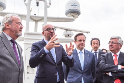 boat tour Port of Antwerp, Charles Michel, Marc Van Peel, Bart De Wever