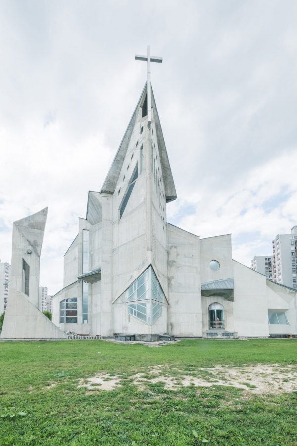 Architecture photograghy brutalism Sarajevo church
