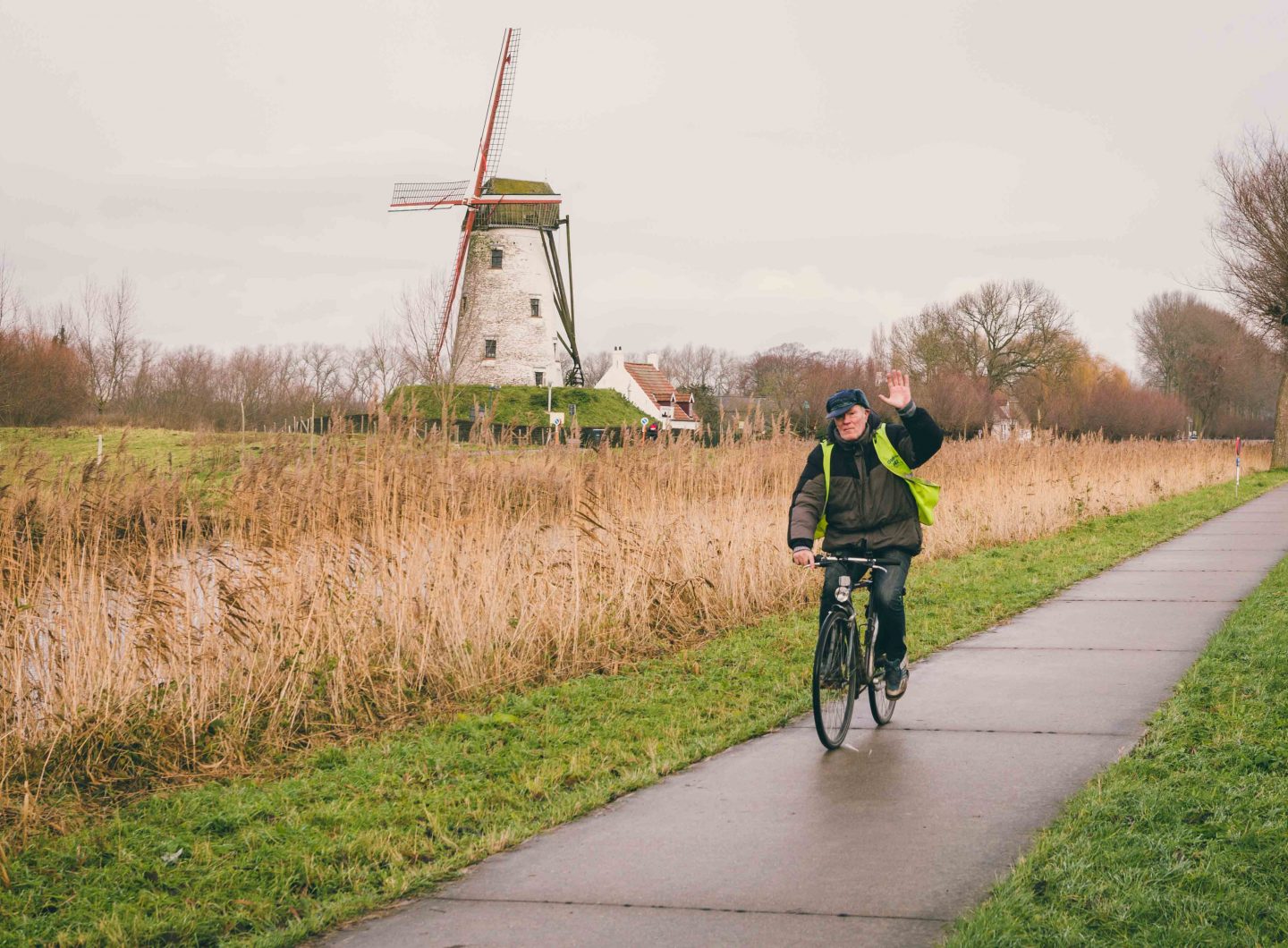 Brugge fotografie fietsroute molen Damme Sacha Jennis in opdracht Le Monde